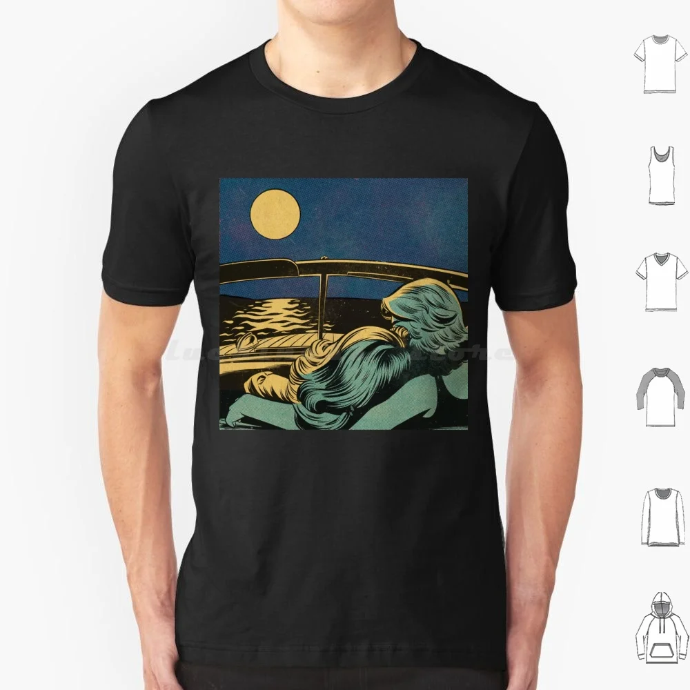 Under The Moonlight T Shirt Big Size 100% Cotton Moonlight Vintage Art Vintage Wlw Retro Aesthetic Moon