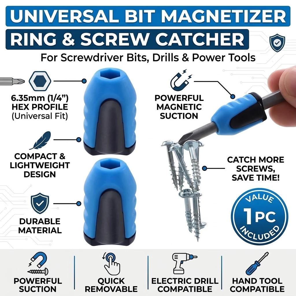 Bit Magnetizer Ring Universal Removable Magnetic Driver Screw Catcher For Screwdriver Bit Electric Power Drill Tools 1 Pc