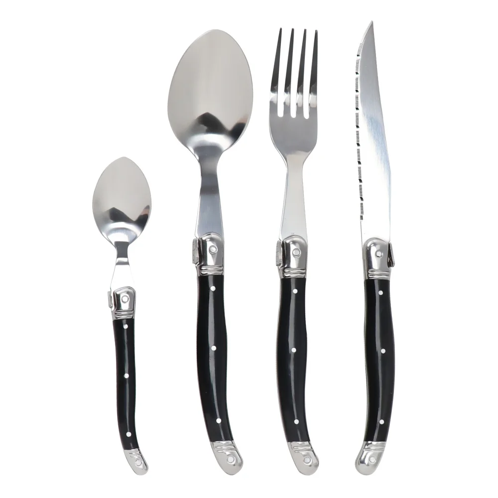 4pcs Upscale Tableware Set Stainless Steel Laguiole Dinner Knife Fork Spoon Steel Utensil Cutlery Dinner Set Dinnerware