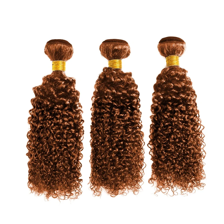 Bundel rambut manusia keriting ikal Afro 12A berikat-ikat rambut keriting coklat Ombre 100% rambut Mongolia sambungan rambut basah dan bergelombang