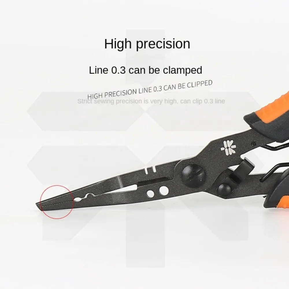 Stainless Steel Multifunction Fishing Pliers Multifunctional Anti Seawater Fishing Split Ring Pliers Coating