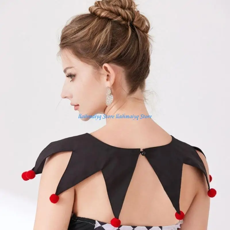 573B Pointed False Collar Decorative Collar Neck Accessory Christmas Clown Neckwear