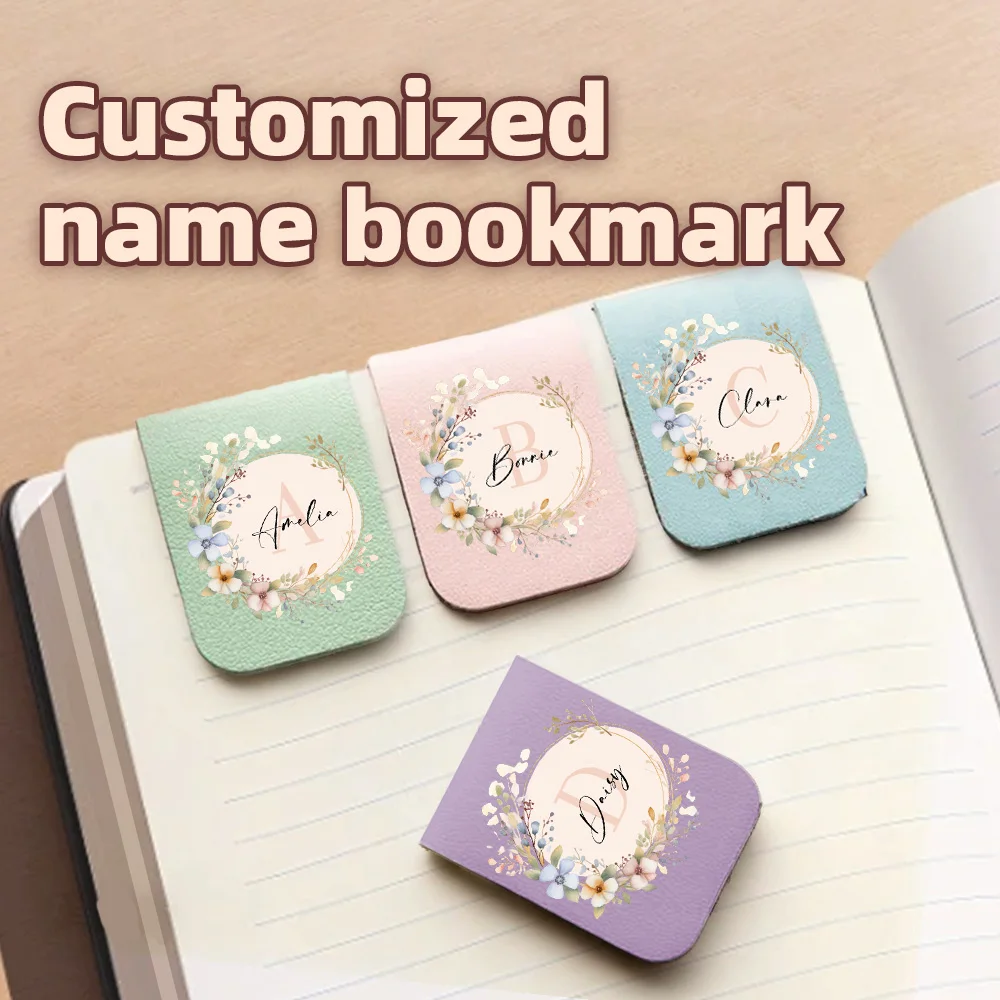 1 szt. Zakładka do książki z lustrem i wiankiem, Personalizowana skórzana zakładka do książki z lustrem i wiankiem, Personalizowana zakładka magnetyczna
