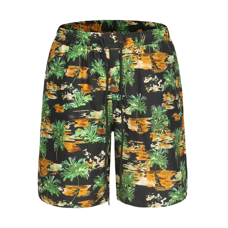 New In Hawaiian Beach Shorts Summer Men\'s Casual 3D Print Tropical Plants Flowers Street Short Pants Unisex Sports Swim Trunks