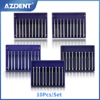 AZDENT 10Pcs/Box Dental Carbide Burs FG Round Dental Lab Clinic Tungsten High Speed Drills  for High Speed Handpiece Dia.1.6mm