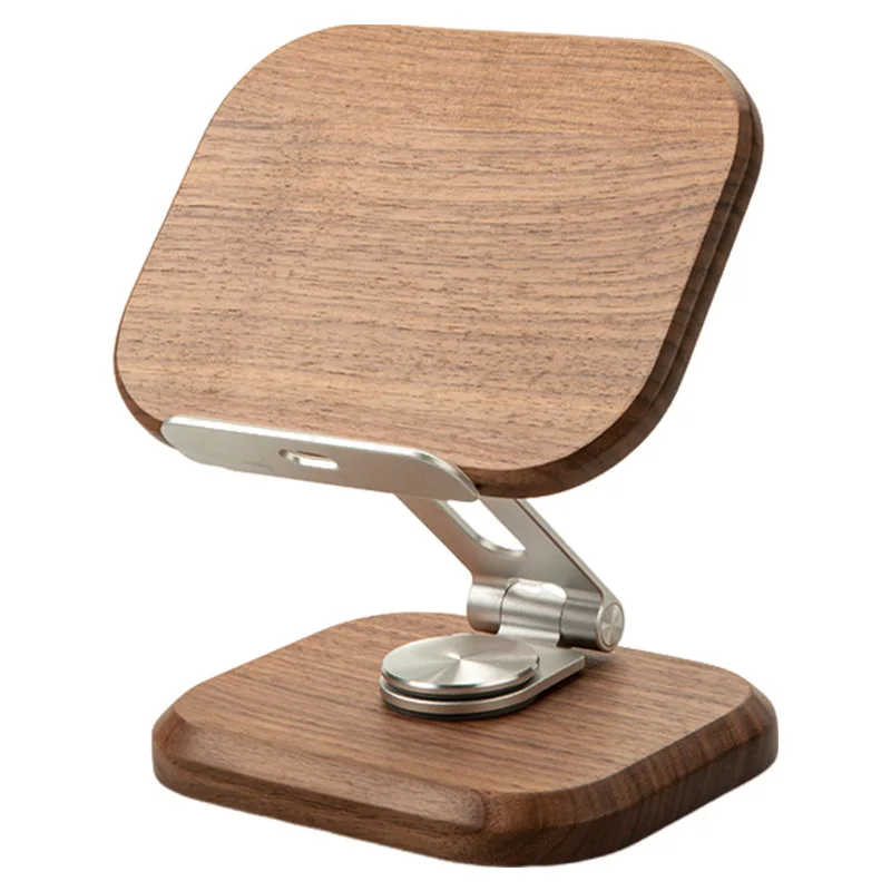 

Black walnut ipad tablet holder, desktop portable office game liftable rotating folding support frame