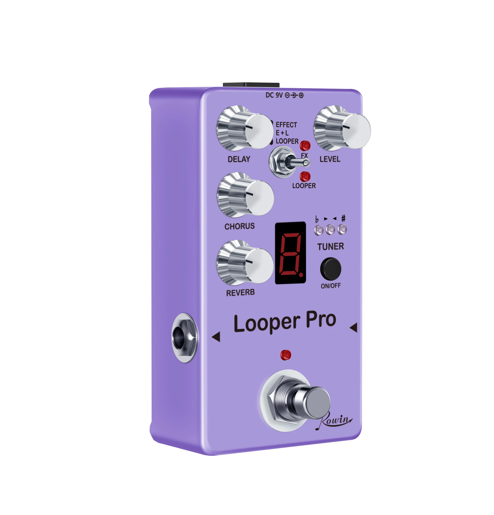 Rowin Looper Tuner Reverb Chorus Delay Guitar  Effect Pedal  RE-05 Looper Pro Effect Pedal  Multi-function Recording Pedal