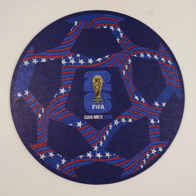 

FIFA USA Ball Wooden Jigsaw Puzzle 2026 World Cup Soccer Theme Leisure Game Unique Gift Home Wall Decoration for Sports Lovers