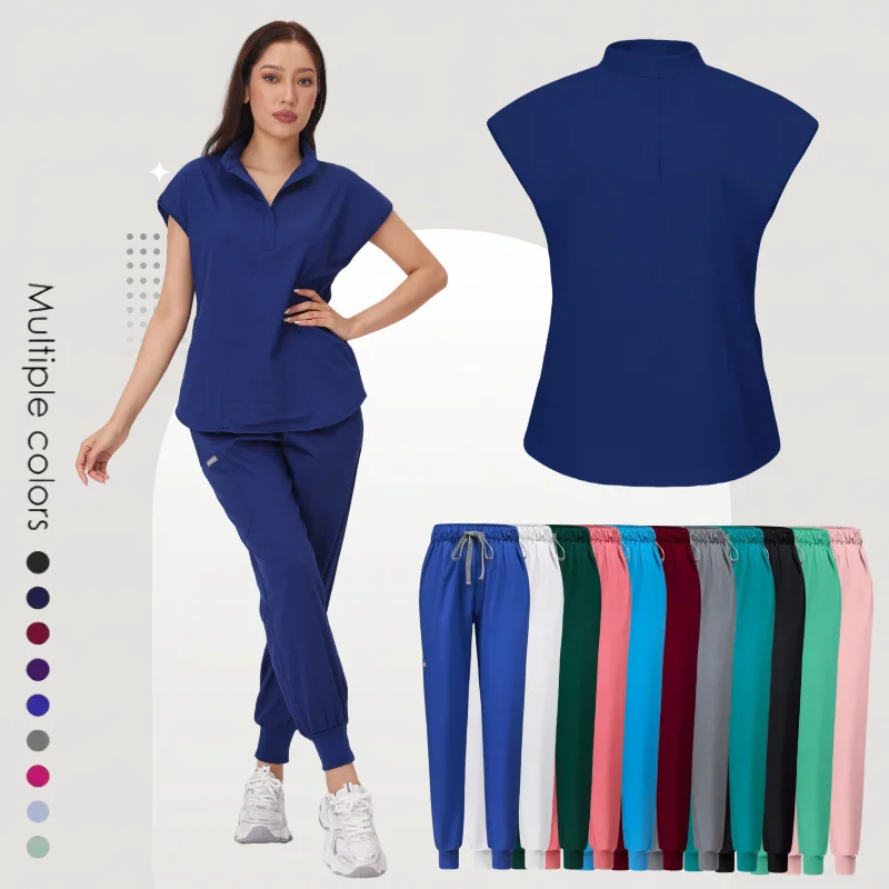 Venta al por mayor, conjuntos de uniformes médicos, traje elástico, artículos de enfermería para el cuidado de la salud, uniformes quirúrgicos Unisex, uniforme para mujer y hombre