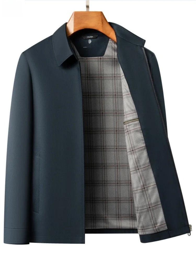 

Busin Casual Woodpeer Jaet Мужская верхняя одежда среднего возраста с отложным воротником на весну и осень Верхняя одежда для руководителей Полиэстер Нейлон Cosite...