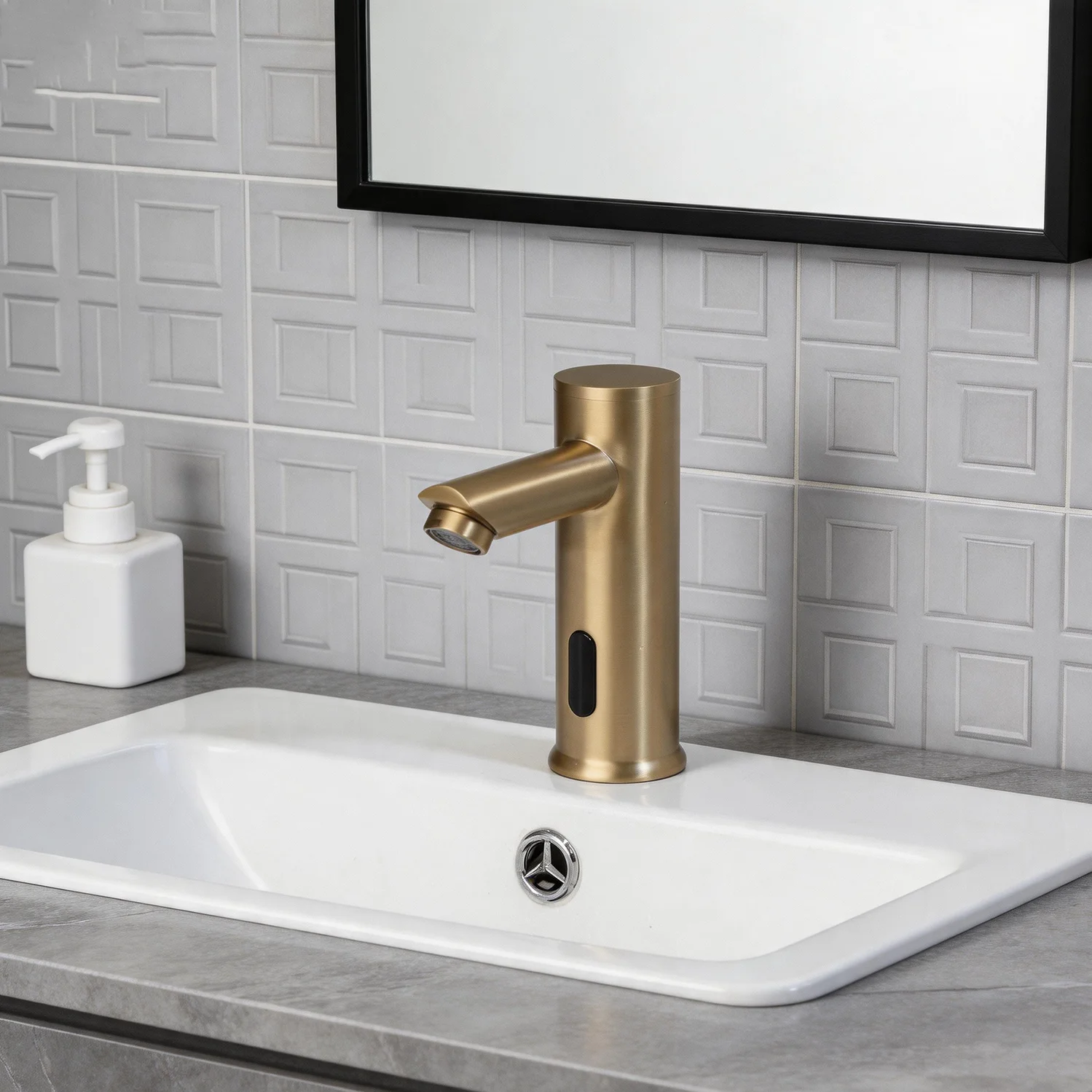 KEMAIDI Touchless Automatic Sensor Bathroom Faucet Brushed Gold Vessel Sink Tap Hands-Free Smart Basin Mixer Infrared Sensor - view 5