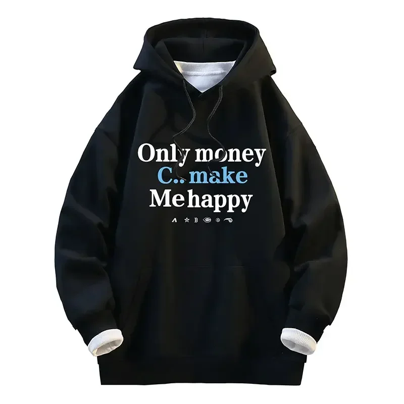Trendy Men Hoodie - New Spring Autumn Cotton Blend Preppy Style Casual Sweatshirt Unisex Practical Urban Streetwear Pullover Top