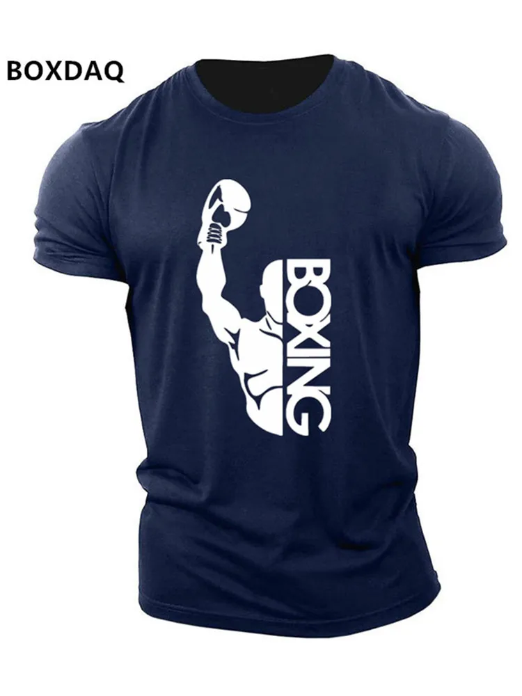 T-shirt de boxe à manches courtes pour hommes, style sportif, impression 3D, entraînement de gym, décontracté, grande taille, t-shirt à col rond, été, Y-6XL