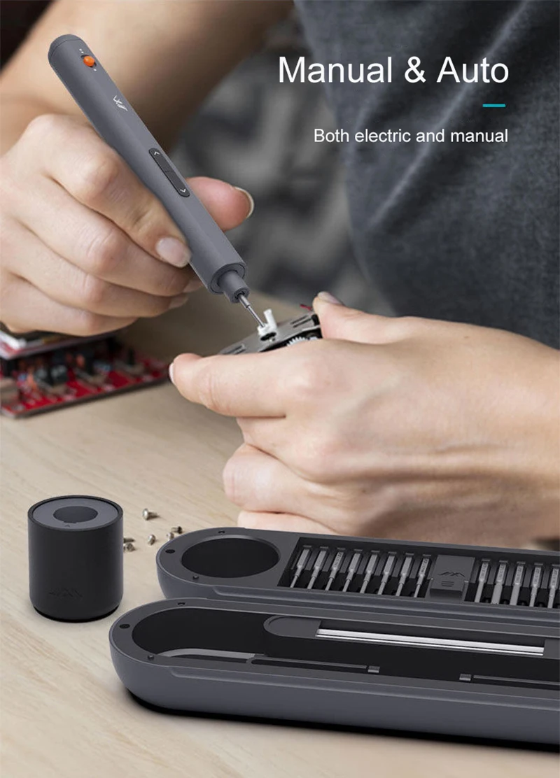 Youpin JIMIHOME Juego de destornilladores eléctricos de precisión, Mini Kit de destornillador magnético, brocas, herramienta de reparación portátil multifuncional para el hogar