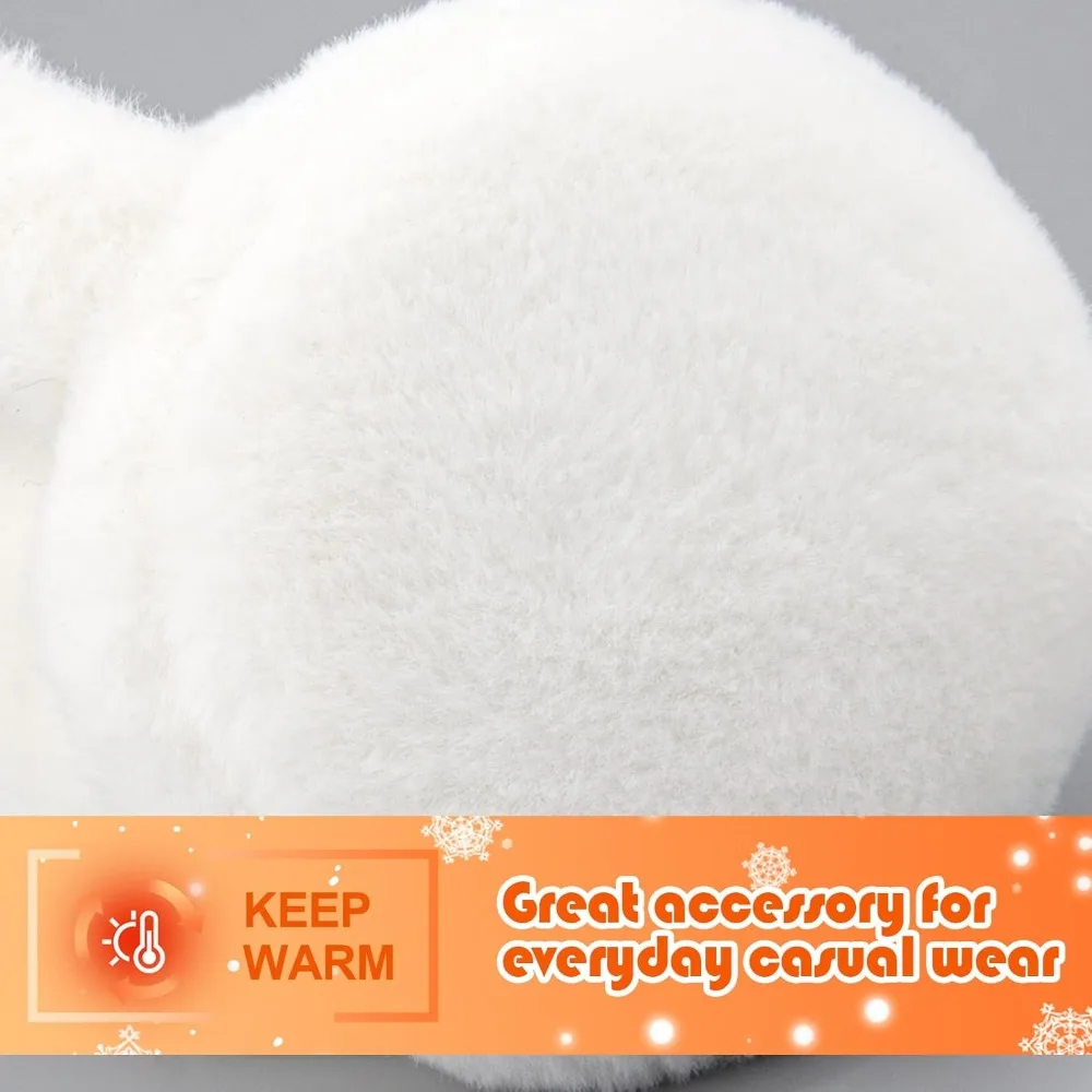 Protetores de ouvido infantis de inverno – aquecedores de ouvido dobráveis peludos fofos para meninos e meninas, faixa de cabeça para clima frio