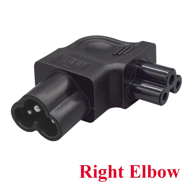 Black Elbow PVC copper 2.5A 250V IEC320-C6 Male to C5 Female plug socket converter for Power printer notebook adapter