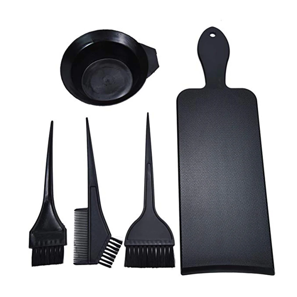 

5pcs Dye Kit Reusable Hair Coloring Tools Salon Home Dyeing Set No Mess Hair Color Board For Diy Hairdressing Tools Set