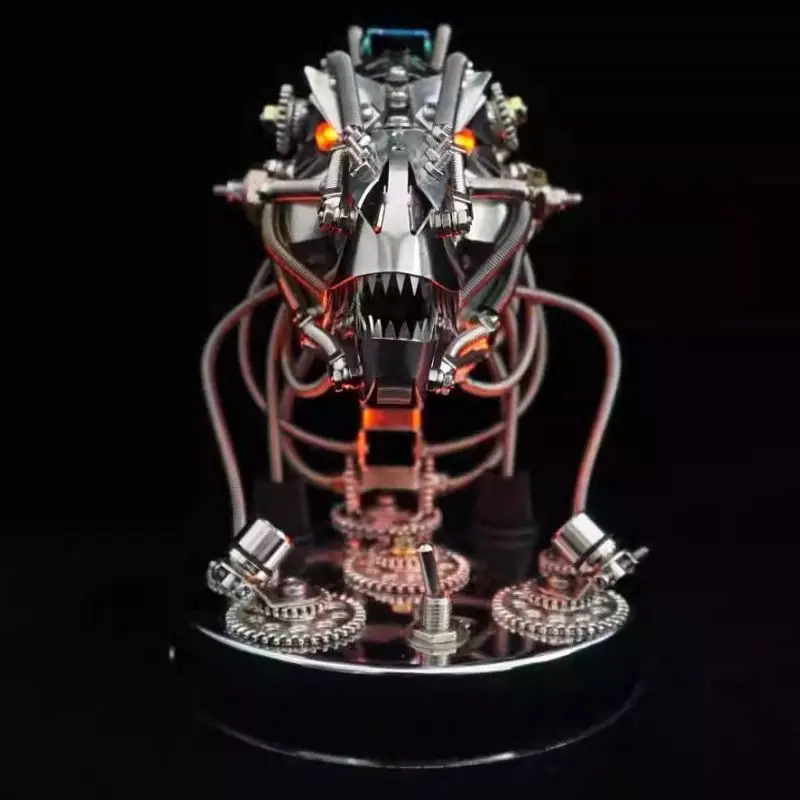 

Mechanical tyrant dragon first assembly handmade metal ornament mecha steampunk gift for boyfriend building block ornament