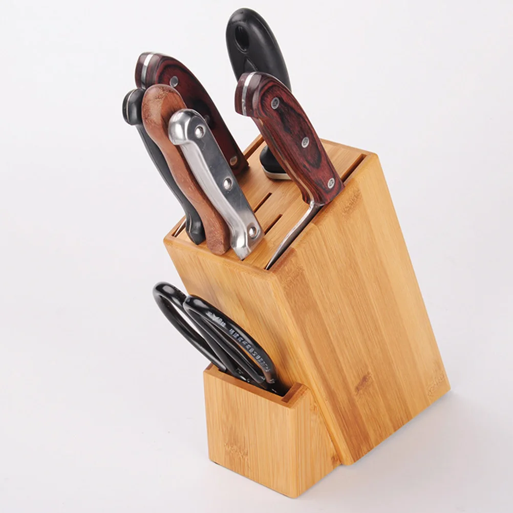 

Bamboo Knife Sturdy Bamboo Rack Display Block Smooth Finish Kitchen Rack Kitchen Storage Organizer Household Item