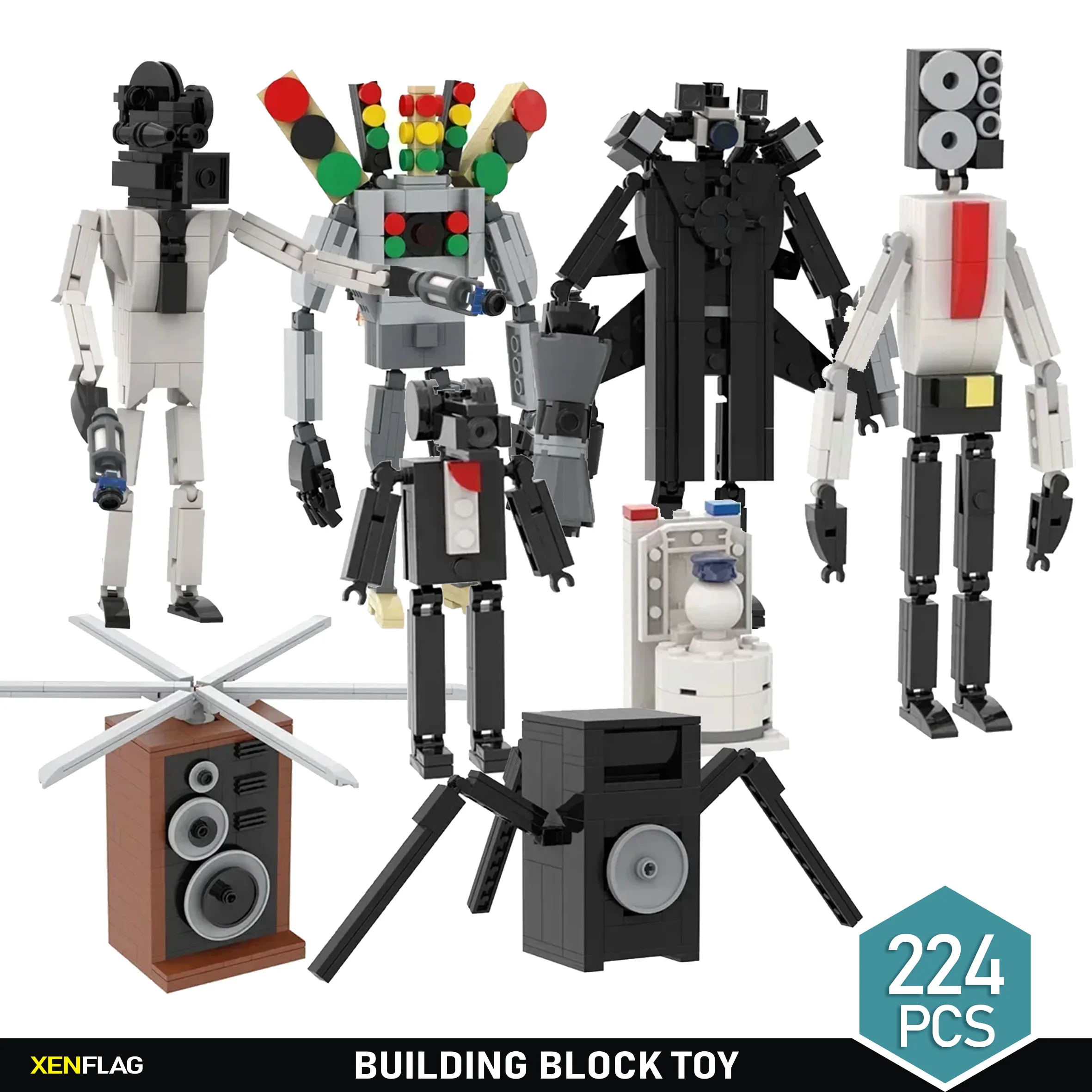 

MOC Monitor Vs Skibidi Toilet Man Building Block Camerman Titan Speakerman Building block children's DIY puzzle toy model gift