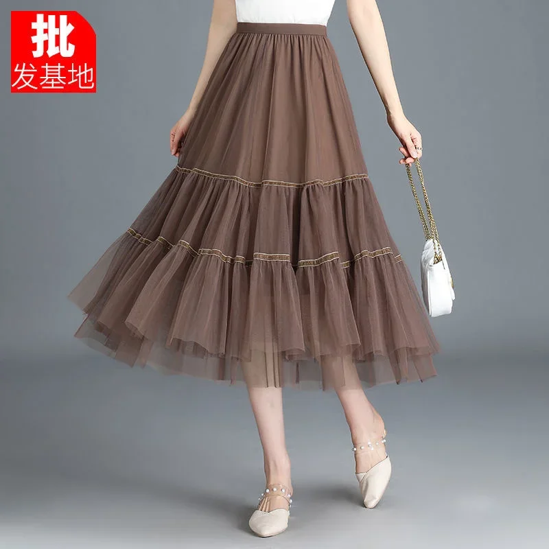 

Pleated Skirt of 2023 Thin for High Waist Mid Length Korean Fashion Skirts Clothes for Women