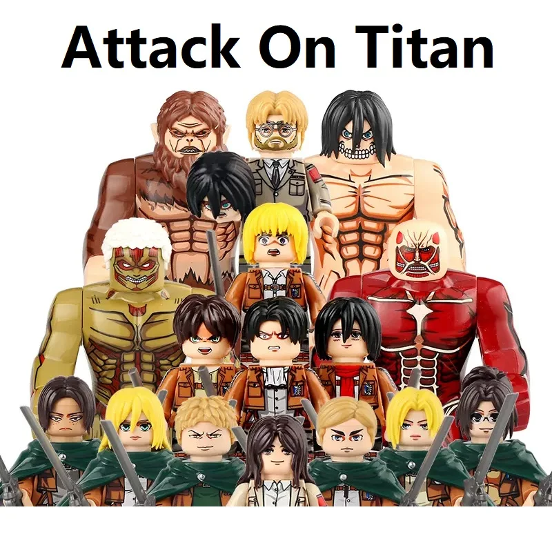 TP1009 mainan Action Figure Mini, mainan Action Figure Attack On Titan block Eren Jaeger Mini