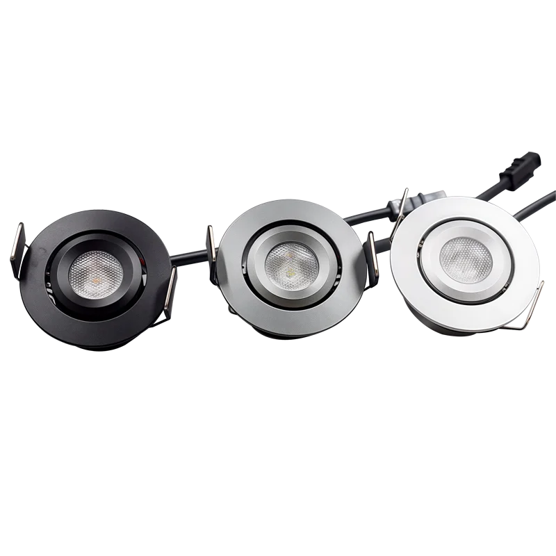 4Pcs Mini 3W Recessed LED Spotlight Aluminum Housing Cabinet Lamp Cut 35mm for Showcase Closet Cupboard Accent Decor Lighting