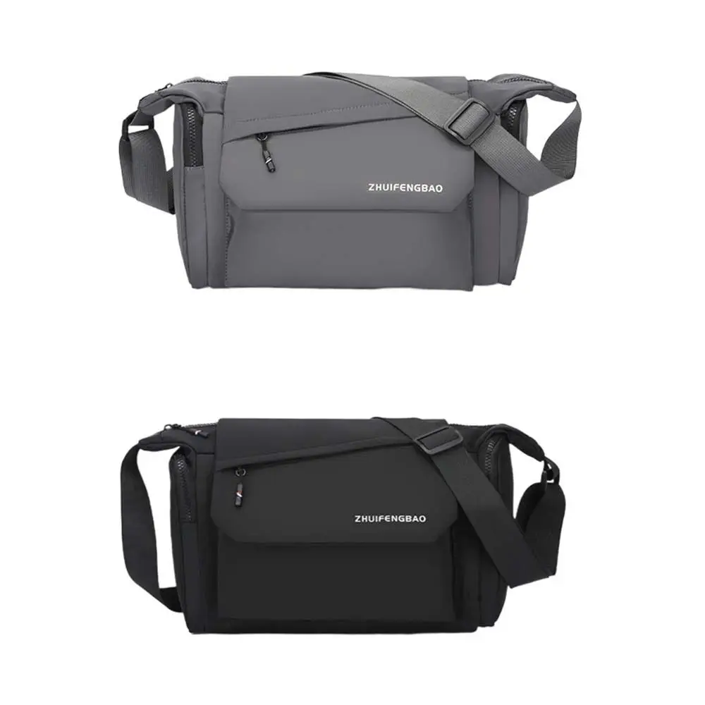 Bolso cruzado impermeable para hombre, bolsa para teléfono de gran capacidad, bolso de hombro para estudiante, negro, gris, con múltiples bolsillos, bandolera