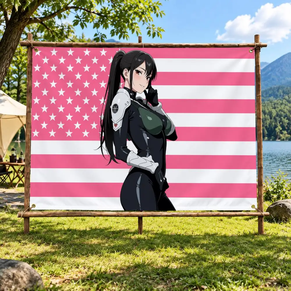 Anime Kaiju No. 8 Monster Expressive M-Mina Ashiro Flags Banner Decor for Bedroom,Garden,Party,Club,Indoor Outdoor, Fan Gift