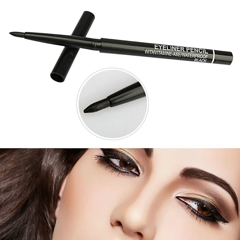 อายไลเนอร์สีดำ Waterproof Eye Liner Pencil Quick Drying แต่งหน้าเครื่องสำอางยาวนานสีน้ำตาลอายไลเนอร์ปากกาเครื่องมือ