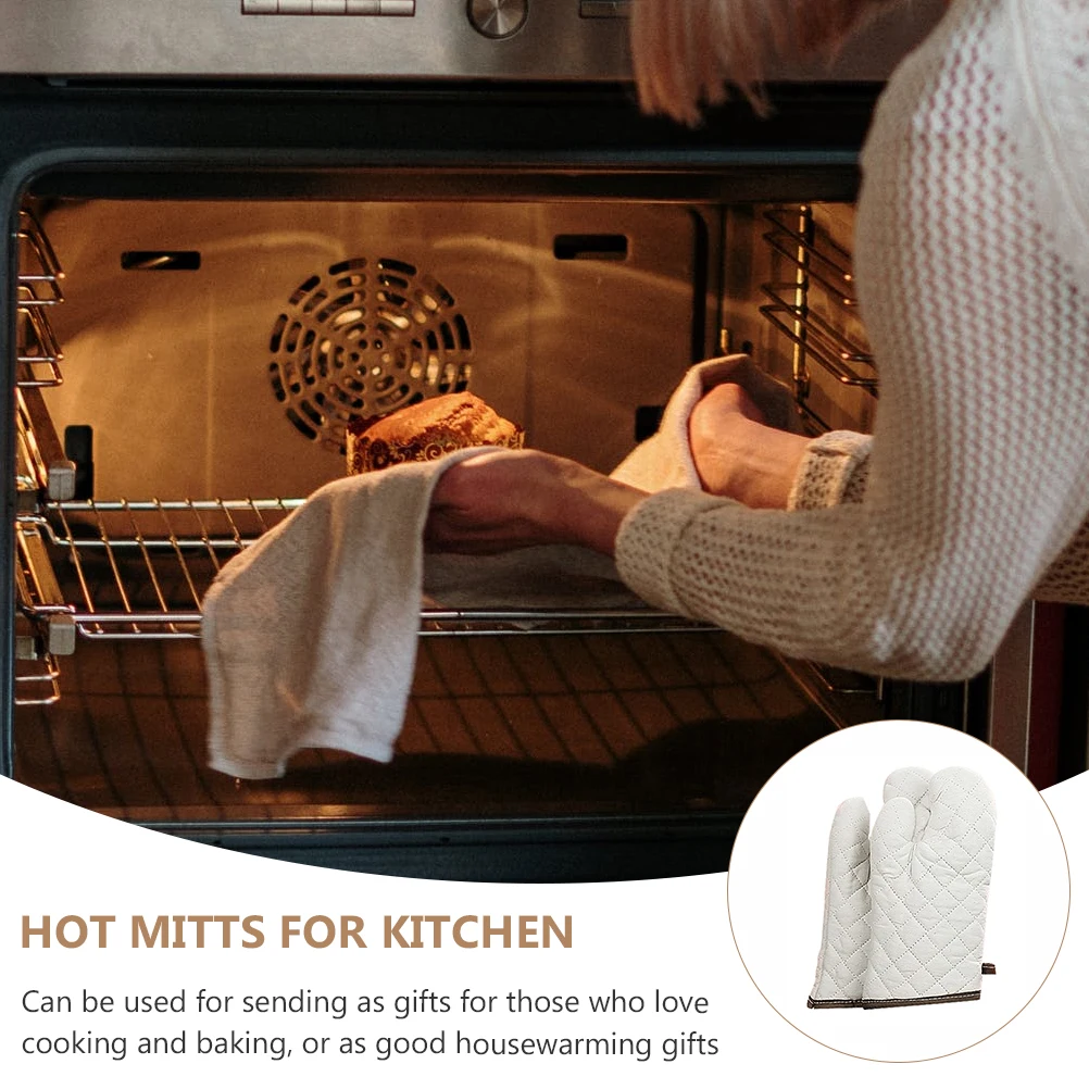 

2 Pcs Insulation Gloves Oven Mitts Hot Pot Mittens Baking Microwave Heat Resistant for Kitchen