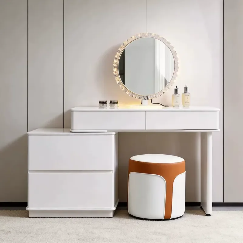 Hot Sale Solid Wood Hotel Bedroom Dresser Mirror Makeup Table Set Modern New Design Vanity High Quality Dressing Table