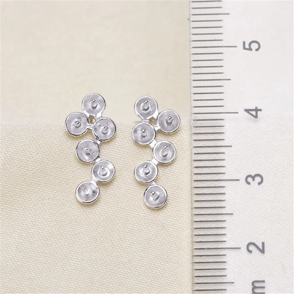 

925 Silver Pearl Beads Stud Earrings Setting Base Diy Jewelry Making Findings&Components No Pearl E084