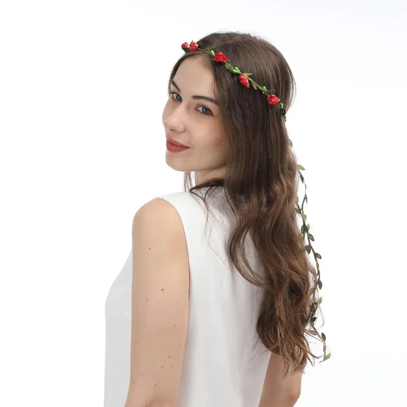 تيجان زهرة الورد الملونة المتنوعة (15 عبوة) - عصابات رأس إكليل بوهيمية متعددة الألوان لقضاء العطلات/الحفلة/الزفاف/المهرجانات