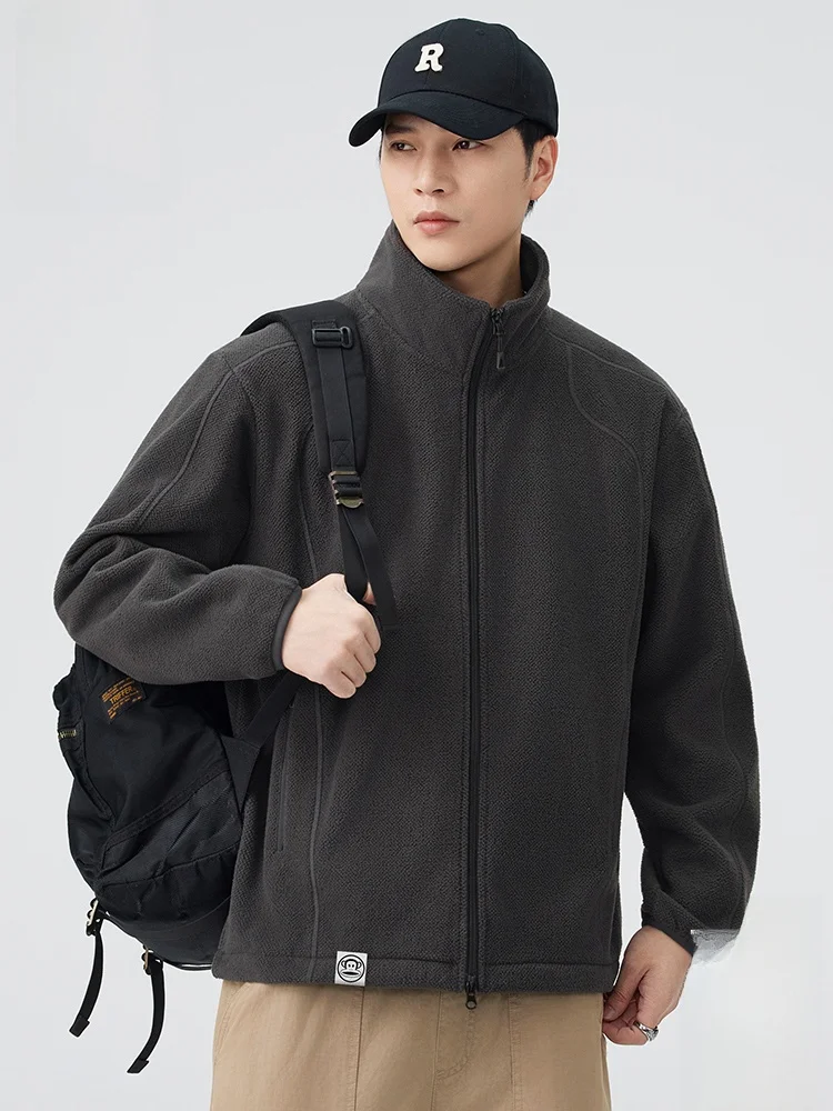 

Повседневная толстовка Paul Frank M Monkey с длинными рукавами, воротником-стойкой, на молнии, свободного кроя, осенняя, из полиэстера, удобная, молодежная, модная