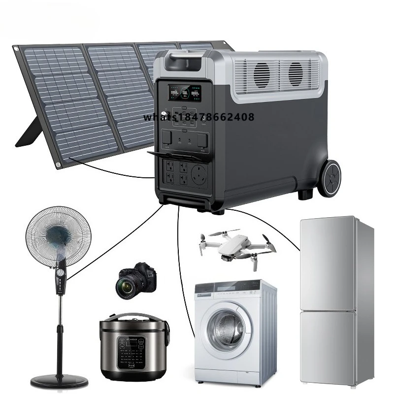 Portable station 3600W 3840Wh solar generator for mobile camping pure sine wave external battery solar panel car