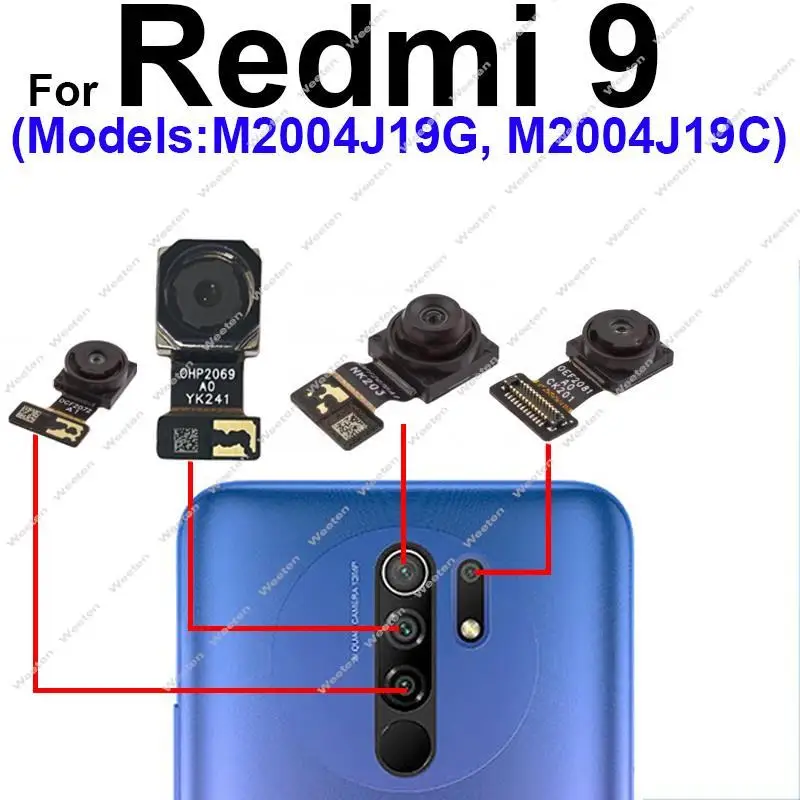 

Rear Main Back Camera Module For Xiaomi Redmi 9 9A 9C 9T Front Facing Small Camera Flex Cable Repair Parts