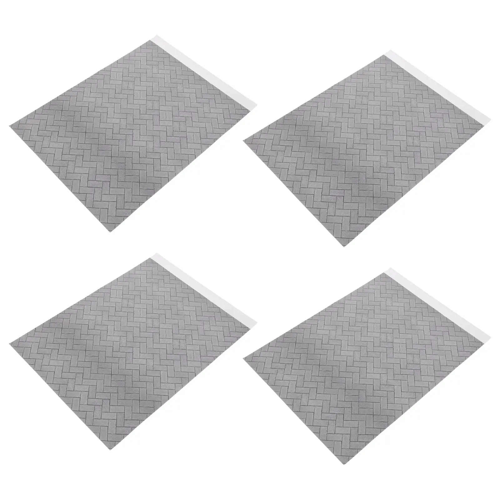

4Pcs Removable Mini House Flooring Decal 11.81x8.3 Inch Lifelike Diorama Ground Sheet for Miniature Scene Building Sand Table