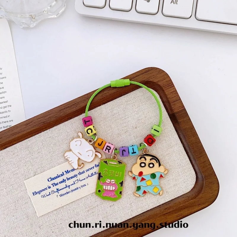 Creative Cute Anime Crayon Shin chan Peripheral Cartoon Color Keychain Girl Bag Pendant Accessories Gift for Best Friends