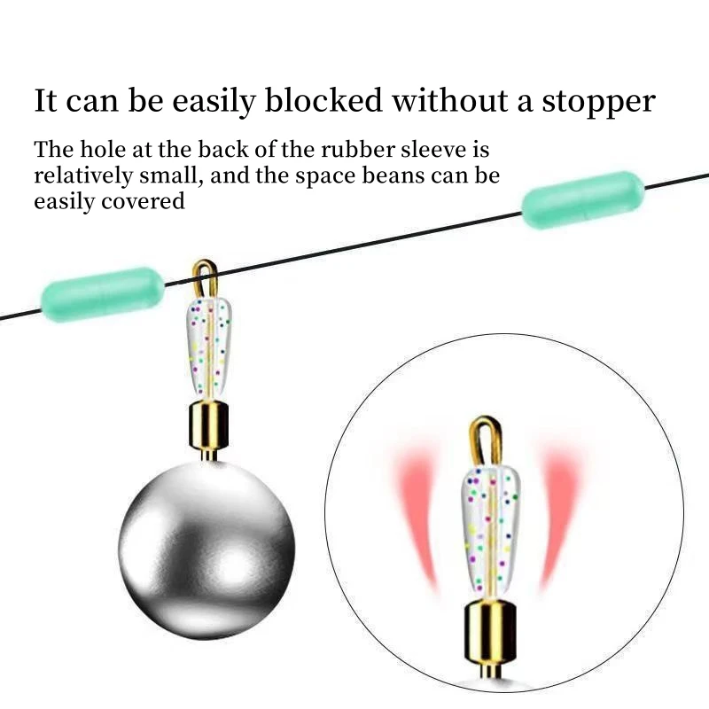 10 Stück Running Sinker für Jigging, schnell verschiebbar, abnehmbares Bleigewicht für Handstange/Floßangeln, Anti-Tangle-Angelgerät – Detail 3