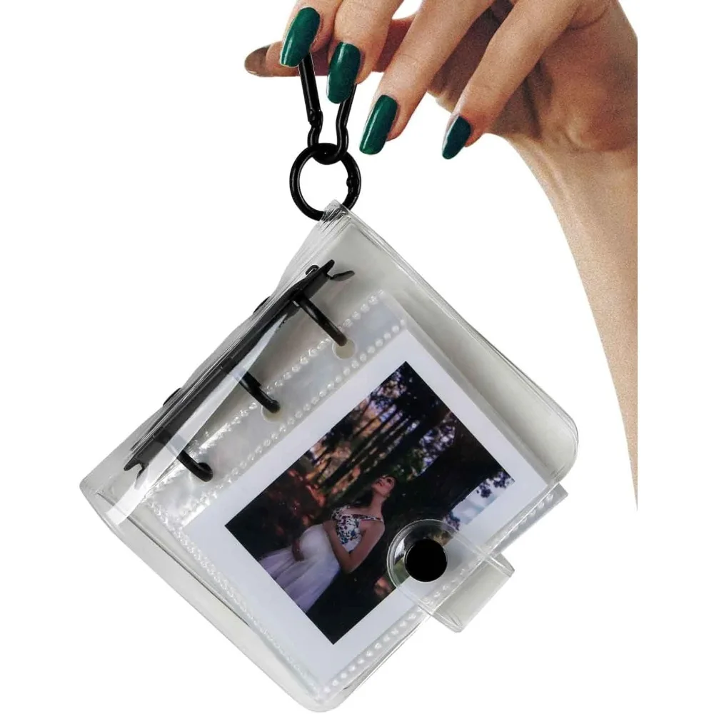 

Travel Small Photo Album 2x3 with Keychain 25 Pockets for Mini Series Instant Film, Snap