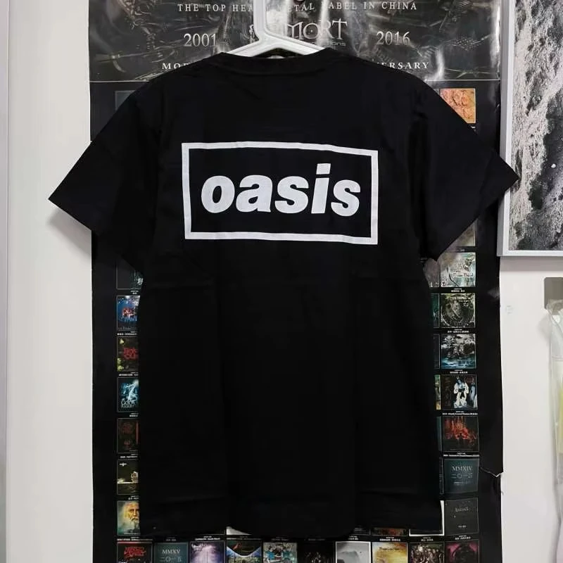 

Sweat-wicking Sports Versatile Short-sleeved OASIS Oasis Pure Cotton Men and Women Spring/summer Short-sleeved Rock T-shirt