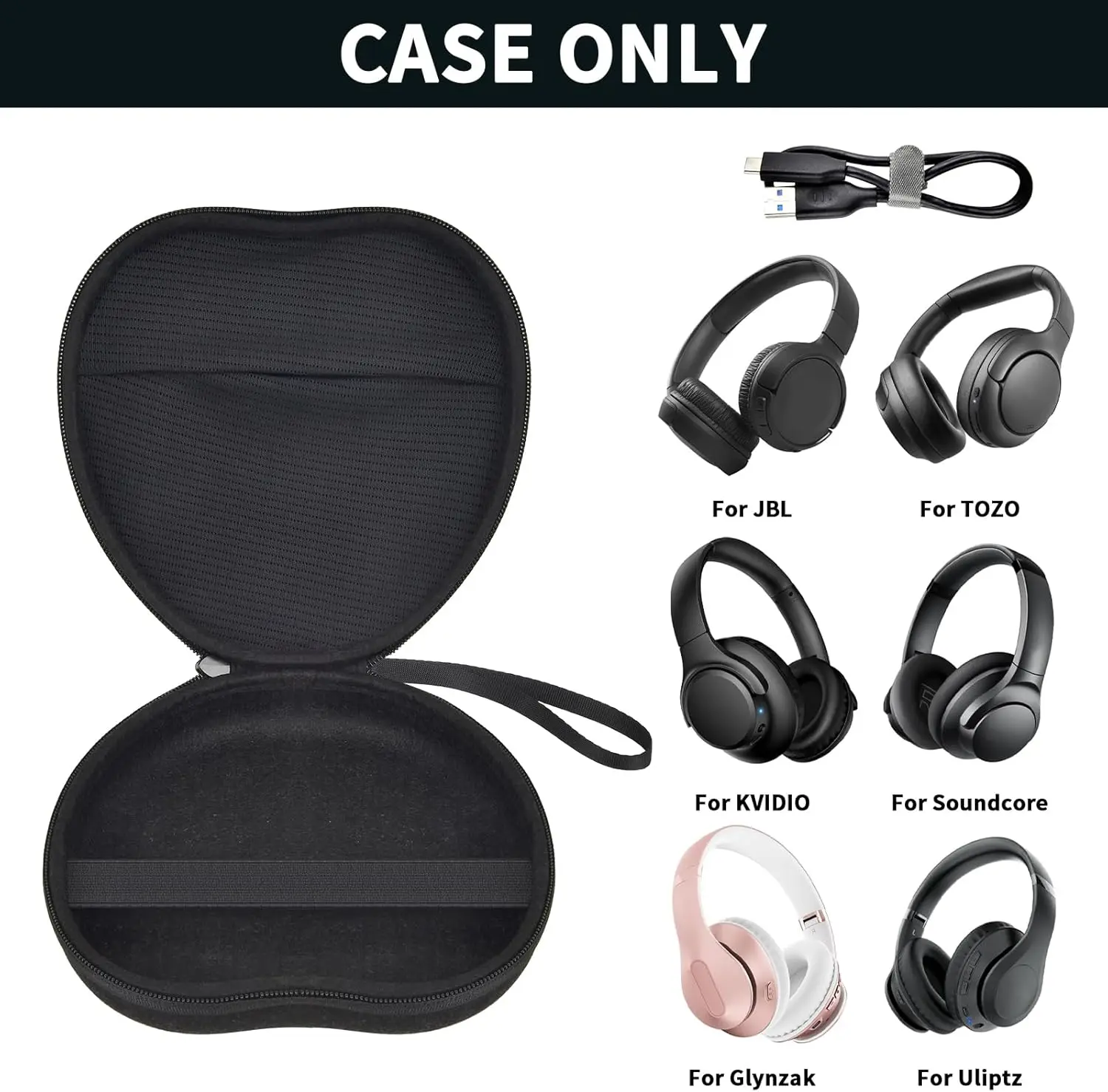 حافظة سماعة رأس بلوتوث لاسلكية متوافقة مع JBL لـ KVIDIO لـ TOZO لـ Uliptz لـ Glynzak لسماعات الرأس - صندوق فقط #2