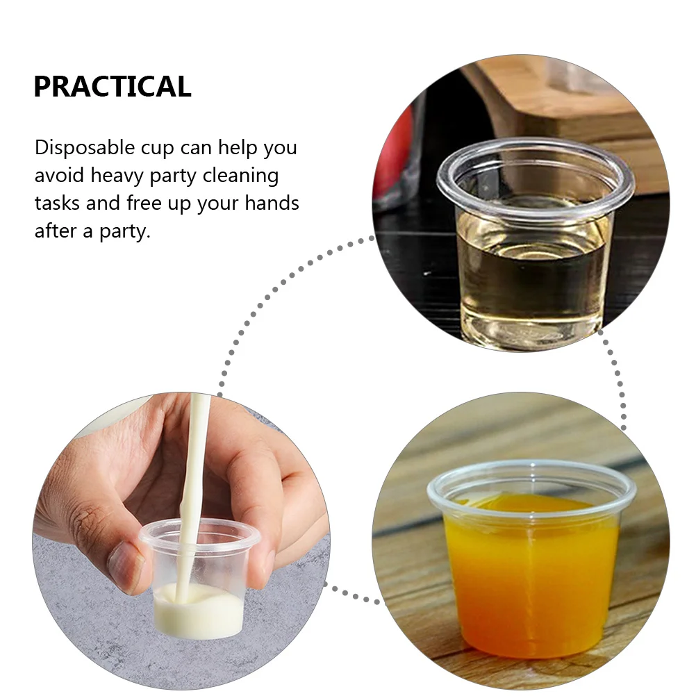 200pcs Small Clear Shot Glasses Plastic Tasting Small Cups Plastic Shot Cups 20ml