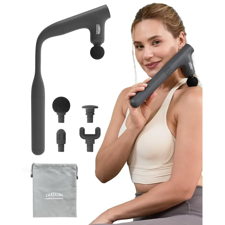 

3in1 Massage Gun Deep Tissue with Extended Handle, Back Pain Relief Percussion Muscle Massager for Neck Shoulder Men Women