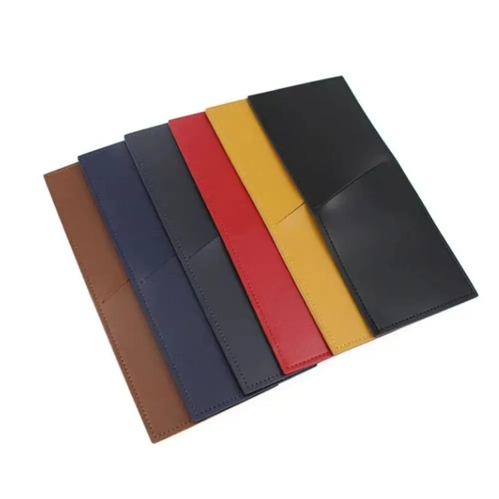 PU Leather Cutlery Pouch Stitched Edges Reusable Flatware Sleeve Open Pocket Cutlery Storage Bag Restaurant Table Setting