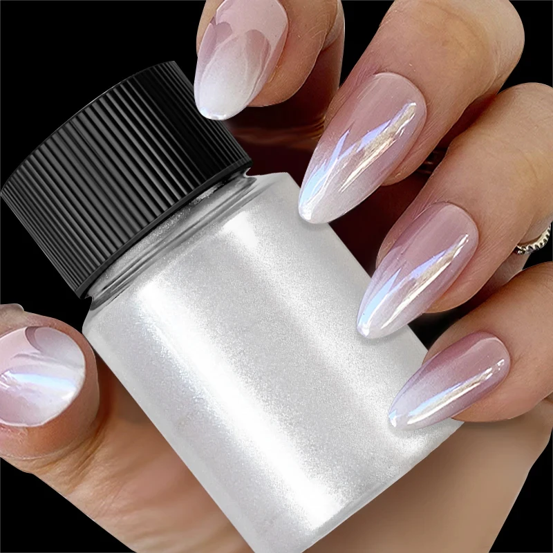 1 Bottle Pearl Mirror Nail Glitter Powder Rubbing Dust Pigment Chrome Gradient Nail Art Decorations For Manicure