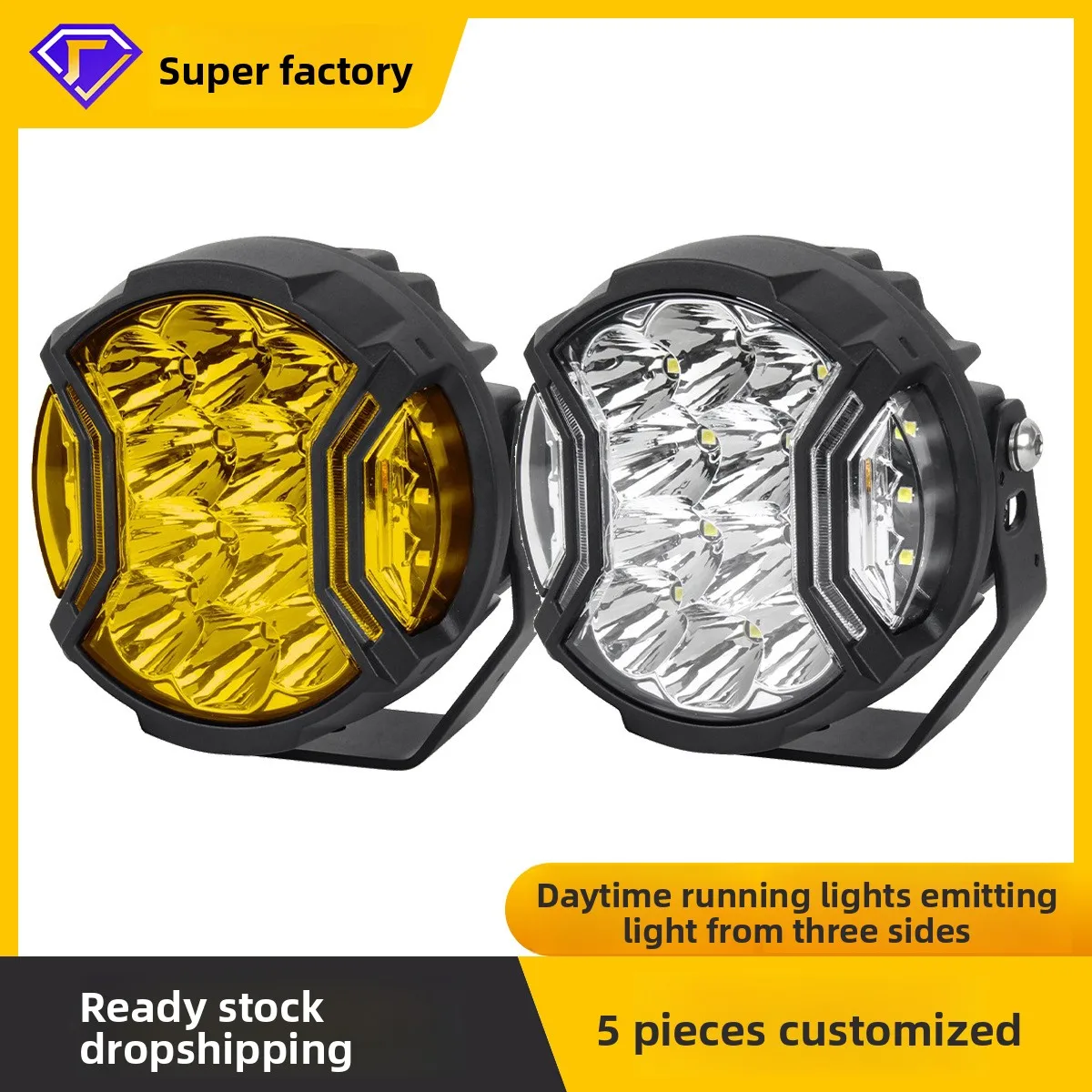 

Модификация внедорожного квадроцикла Боковое свечение для внедорожных вспомогательных фонарей Wrangler 5-дюймовые прожекторы