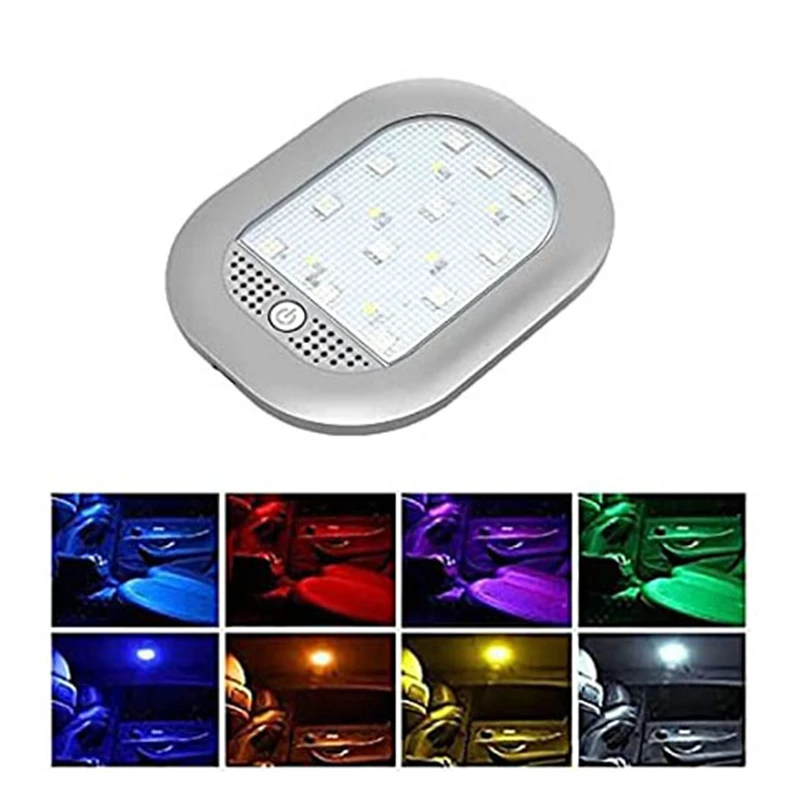 8Colors Car Interior Light Magnetic  Ceiling Lamp Reading Light USB Rechargeable LED Ambient Light Decorative Atmosphere Lamp