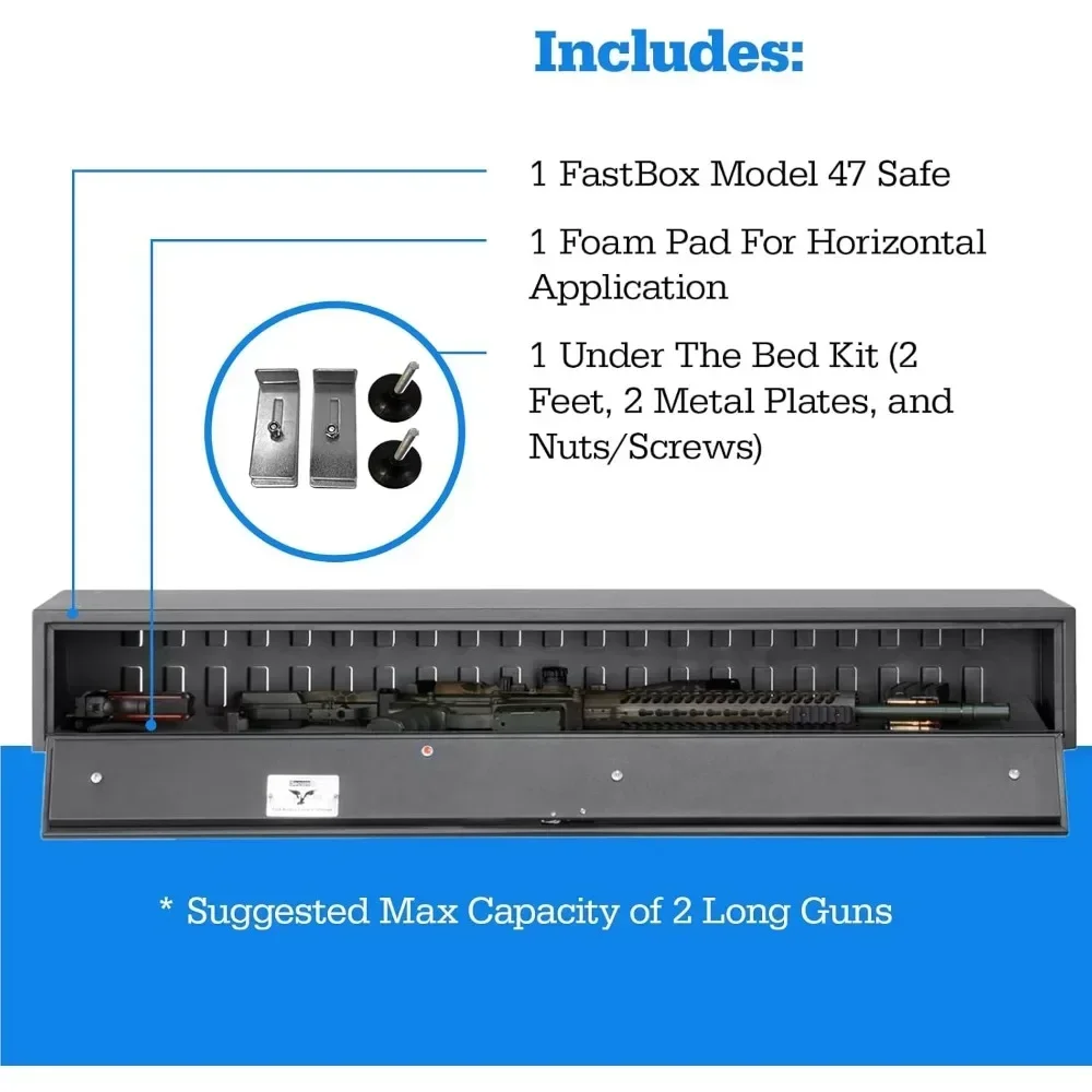 آمن للمسدسات المخفية سريعة الصندوق - يمكن أن تستوعب البنادق والبنادق الطويلة - تخزين مسدسات المنزل الذكي مع التحكم في لوحة المفاتيح